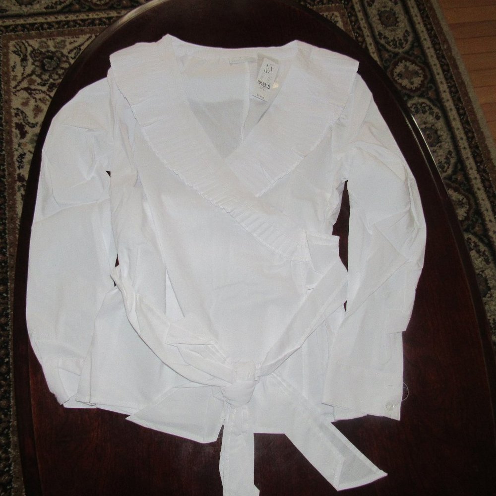 New York & Company Paper White Shirt